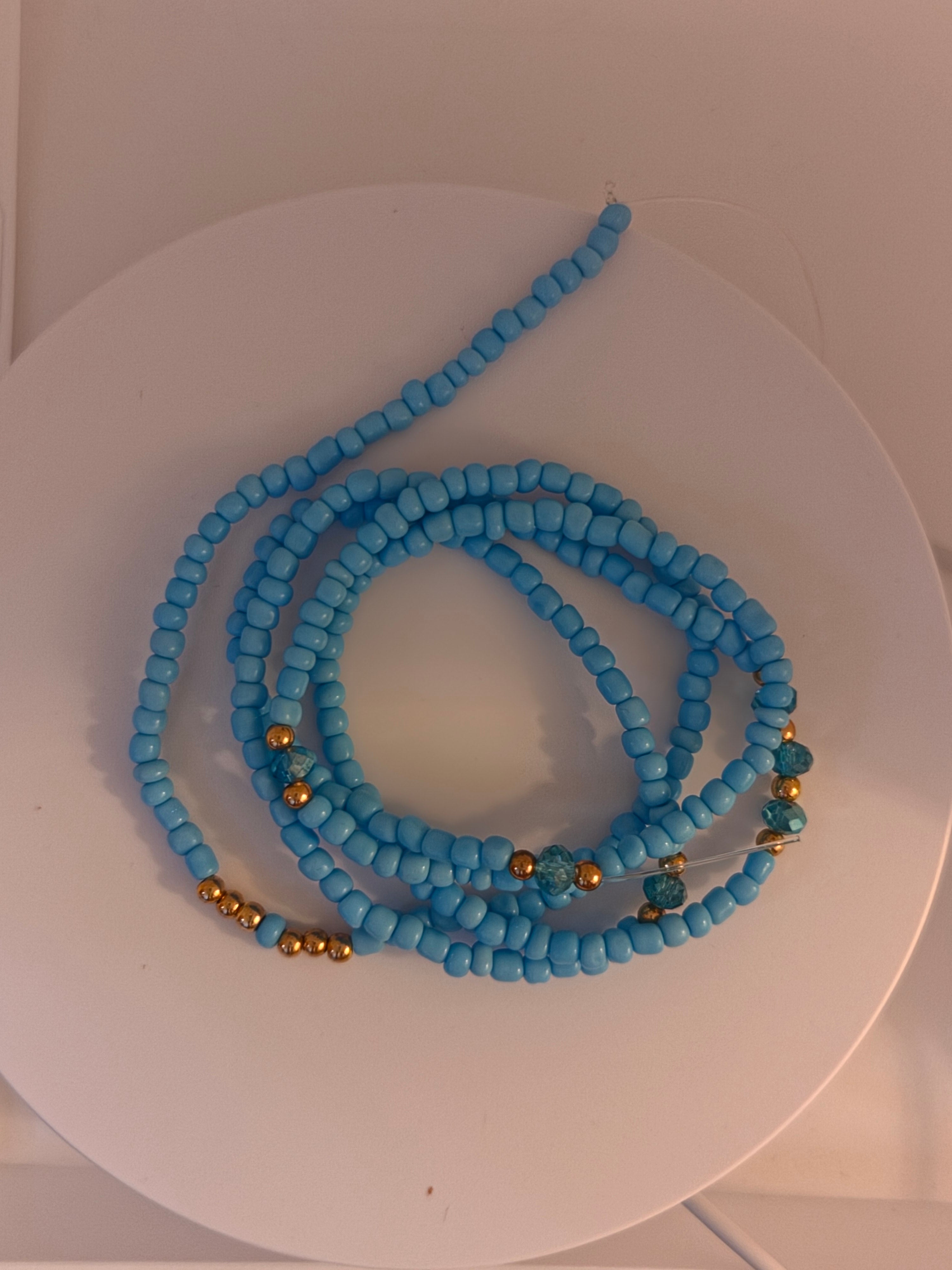 Frosted color waistbeads