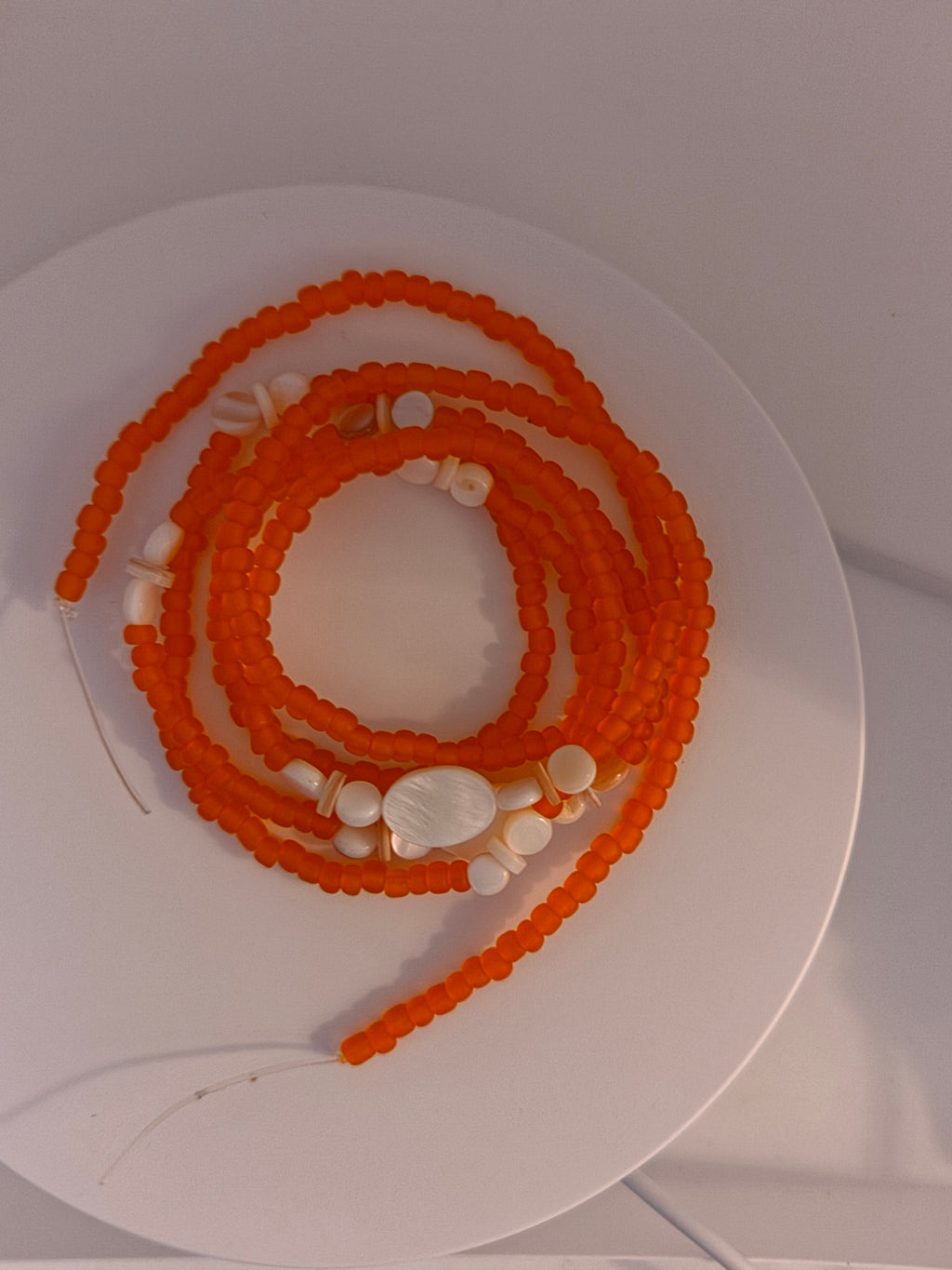Frosted color waistbeads